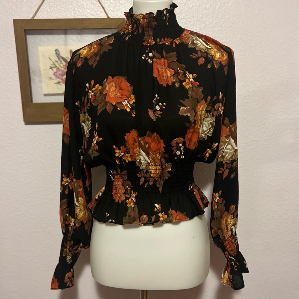 Mock neck blouse